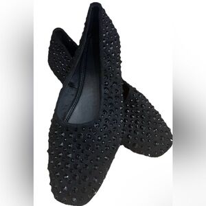 H&M Black Jeweled Ballet Flats - US W 11 / EU42 New